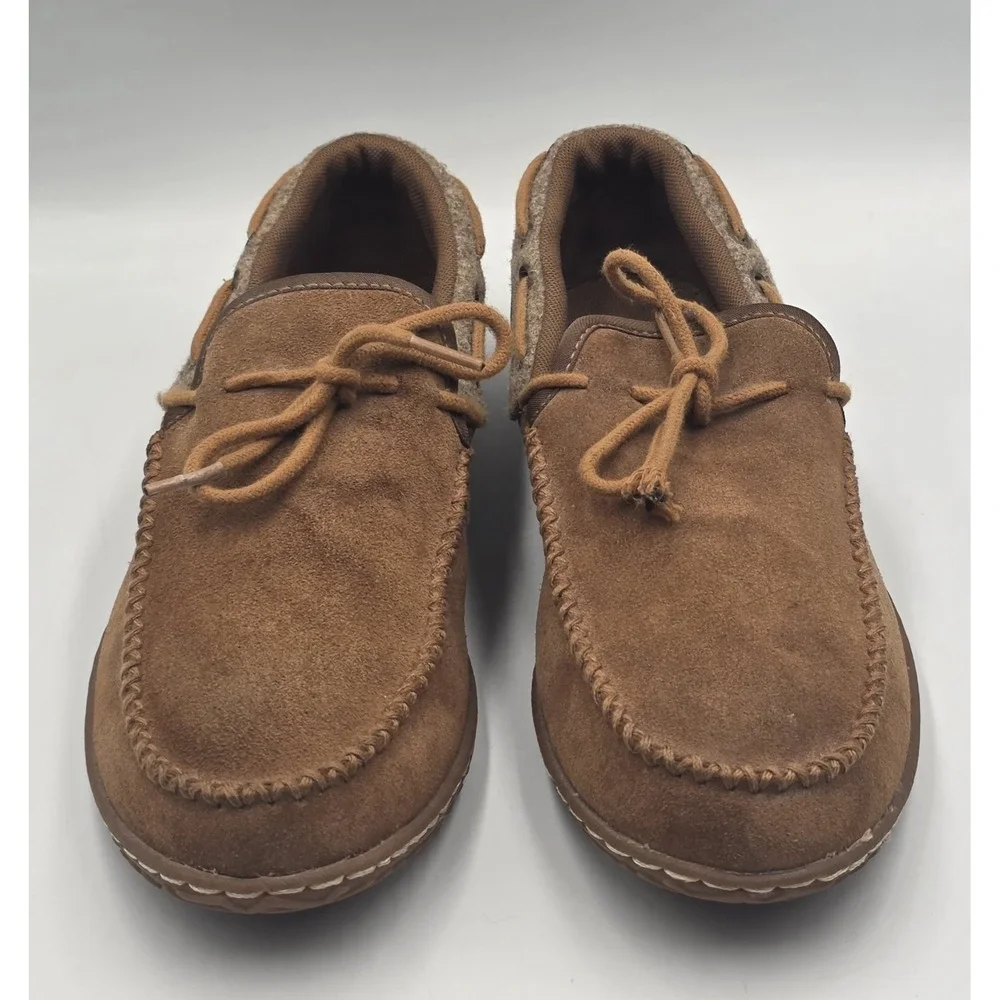 Patagonia Brown Suede Moc Toe Boat Shoes Wool Lined‎ Moccasin Mens Size 8